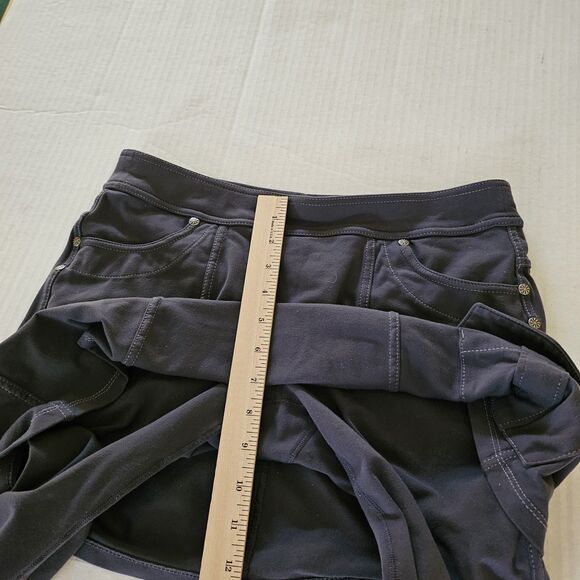 Athleta Leggings Small Gray Black Bettona 2 In 1 Skort Skirt Crop Stretch - Picture 8 of 9